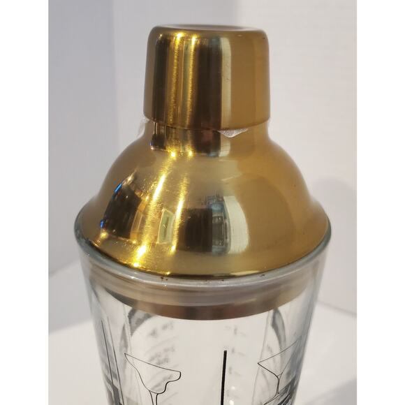 Glass Cocktail Shaker With Printed Recipes And Measurements - Picture 7 of 10